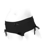 SpareParts Sasha Cinch Booty Short Harness Black Size XS