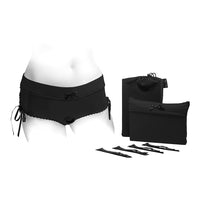 SpareParts Sasha Cinch Booty Short Harness Black Size 3XL