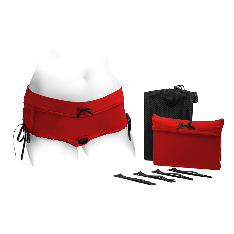 SpareParts Sasha Cinch Booty RedBlk M