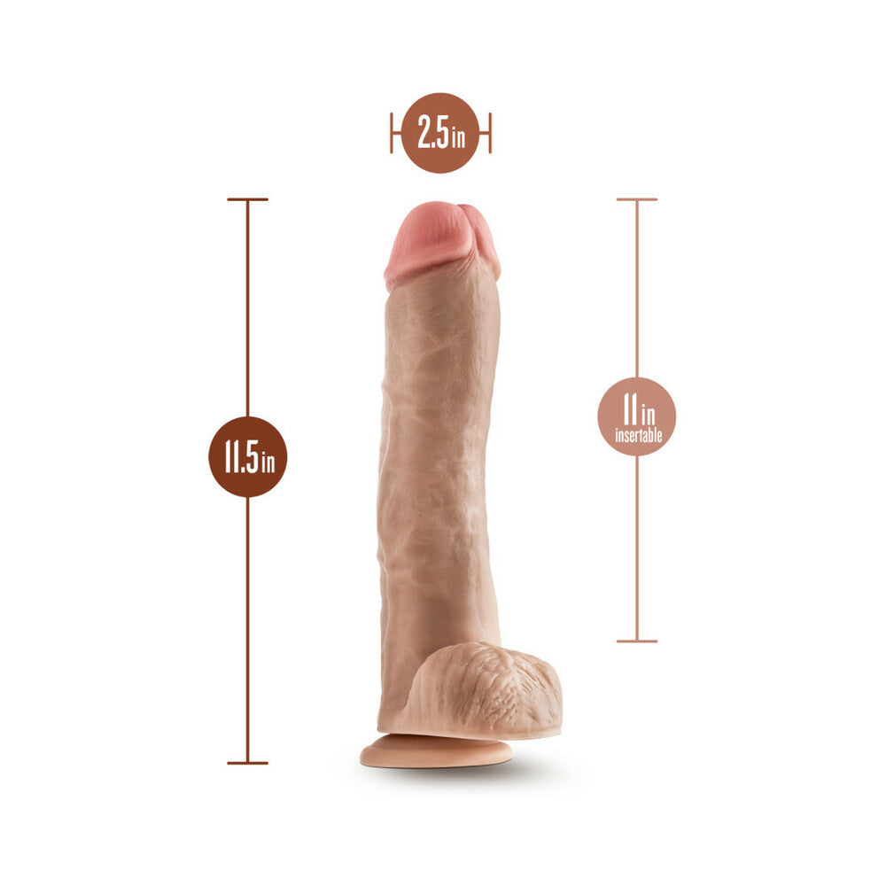 Dr. Skin Mr. Savage 11.5 in. Dildo with Balls Beige