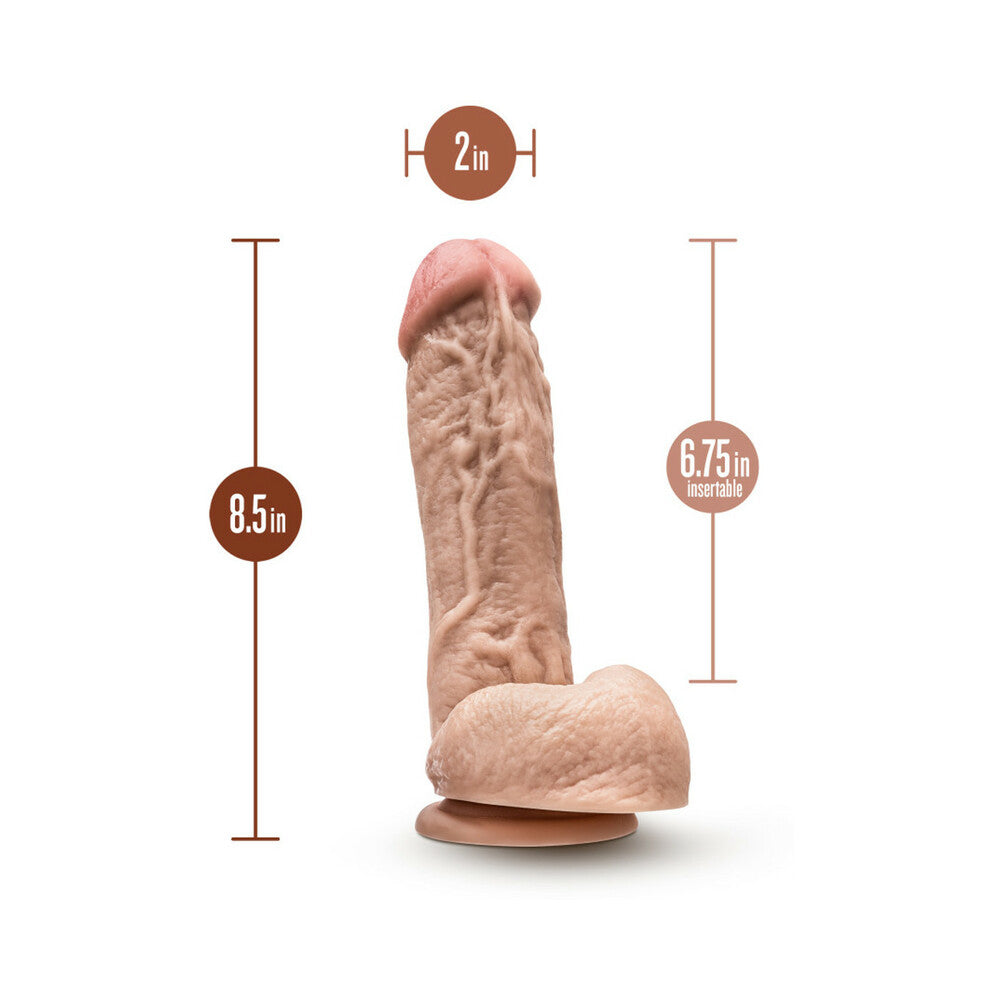 Dr. Skin Mr. D 8.5 in. Dildo with Balls Beige