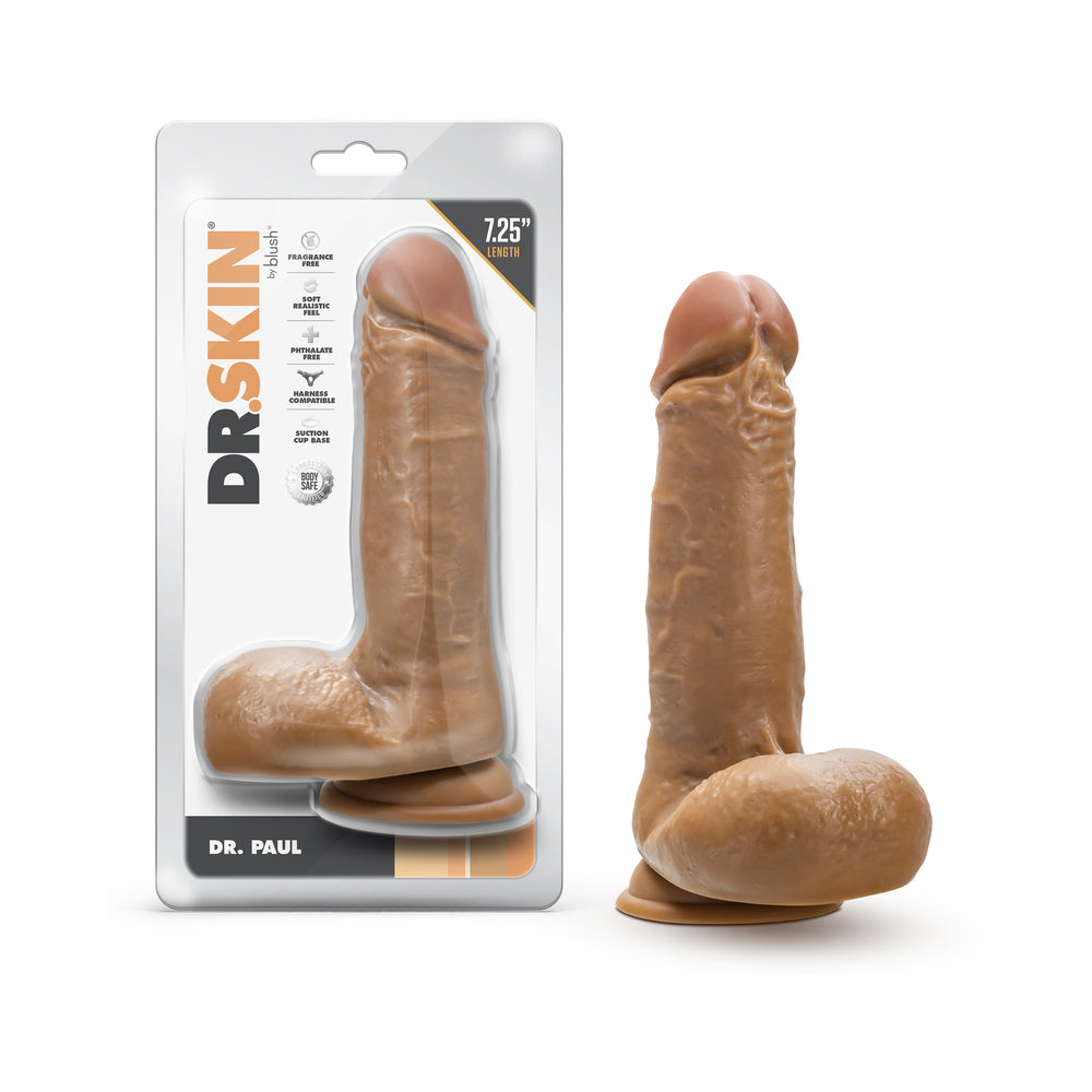 Dr. Skin Dr. Paul 7.25 in. Dildo with Balls Tan