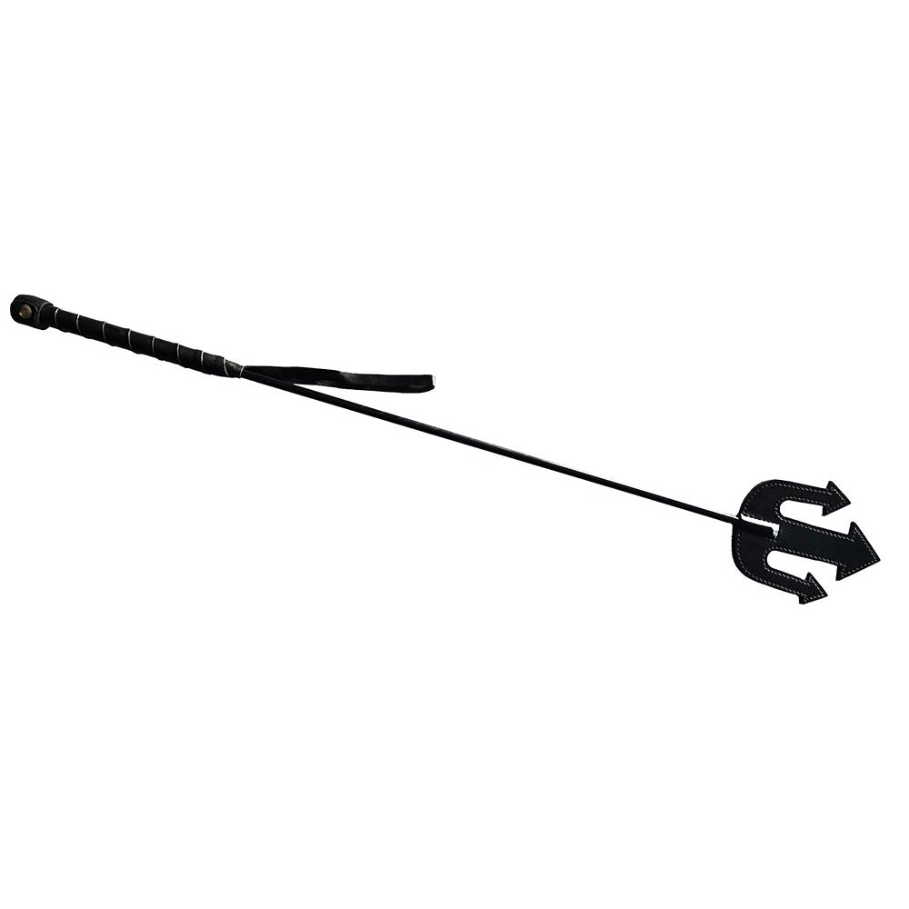 Rouge Leather Devil Riding Crop Black