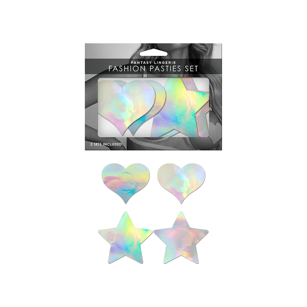 FL Holographic Pasty Set Heart&Star OS