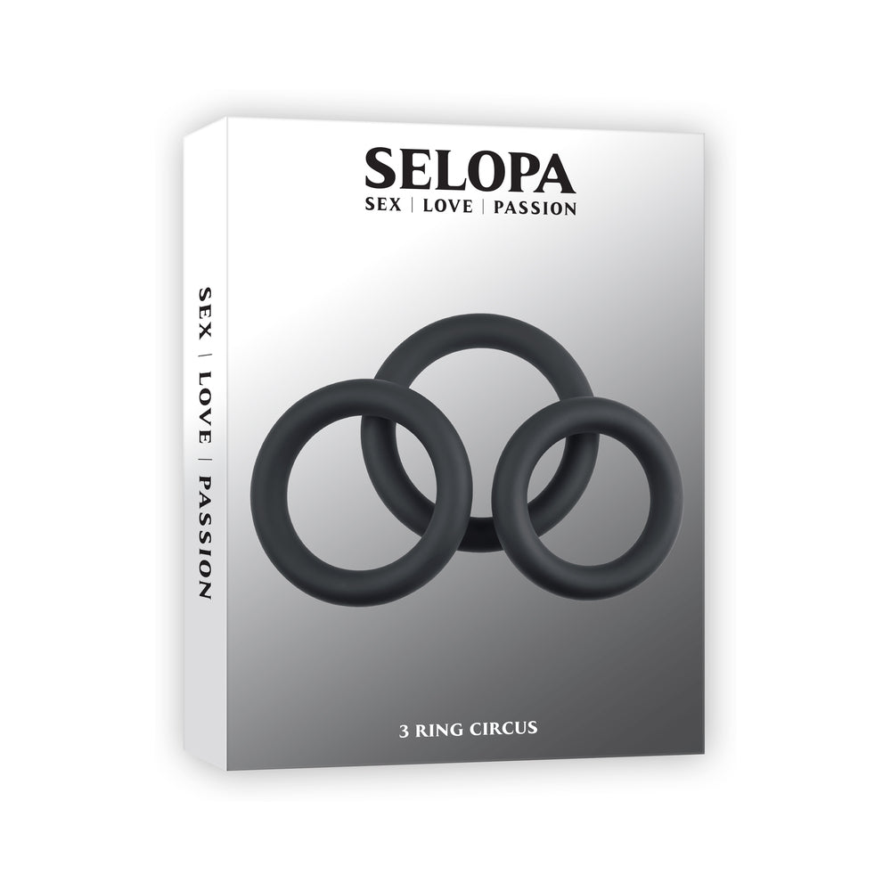 Selopa 3 Ring Circus Cock Ring Set Bk