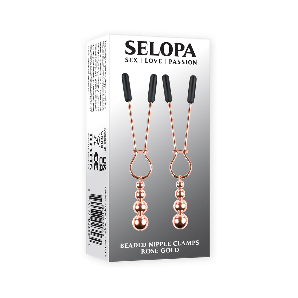 Selopa Beaded Nipple Clamps S.S. Rose Go