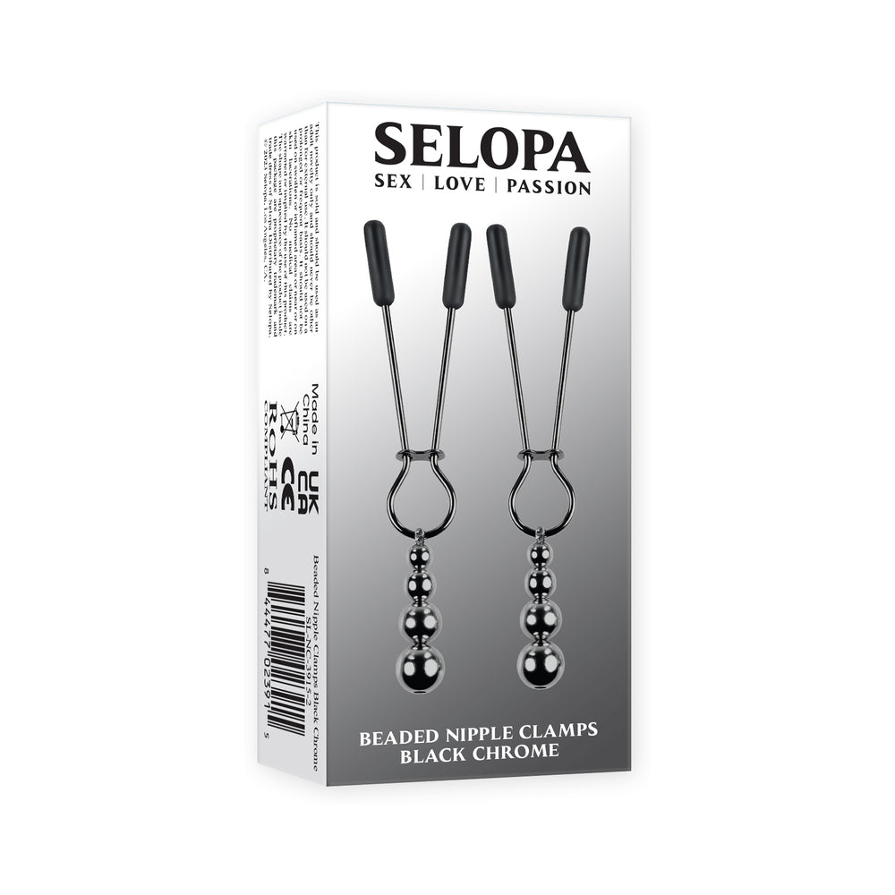 Selopa Beaded Nipple Clamps S.S. Bk Chro