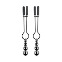 Selopa Beaded Nipple Clamps Stainless Steel Black Chrome