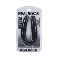 RealRock 9in U-Shaped Double Dildo Black