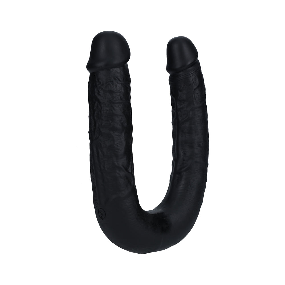 RealRock 9 in. U-Shaped Double Dildo Black