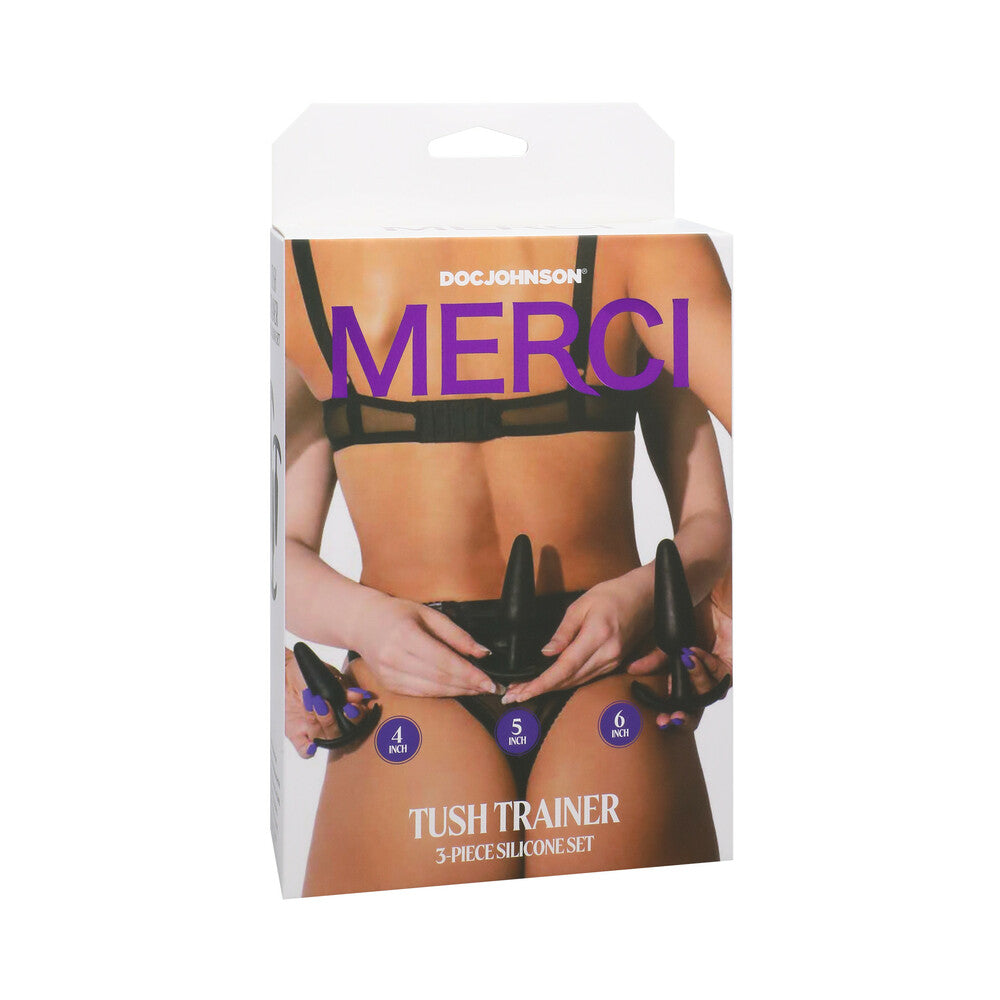 Merci Tush Trainer 3pc Sili Plug Set Blk