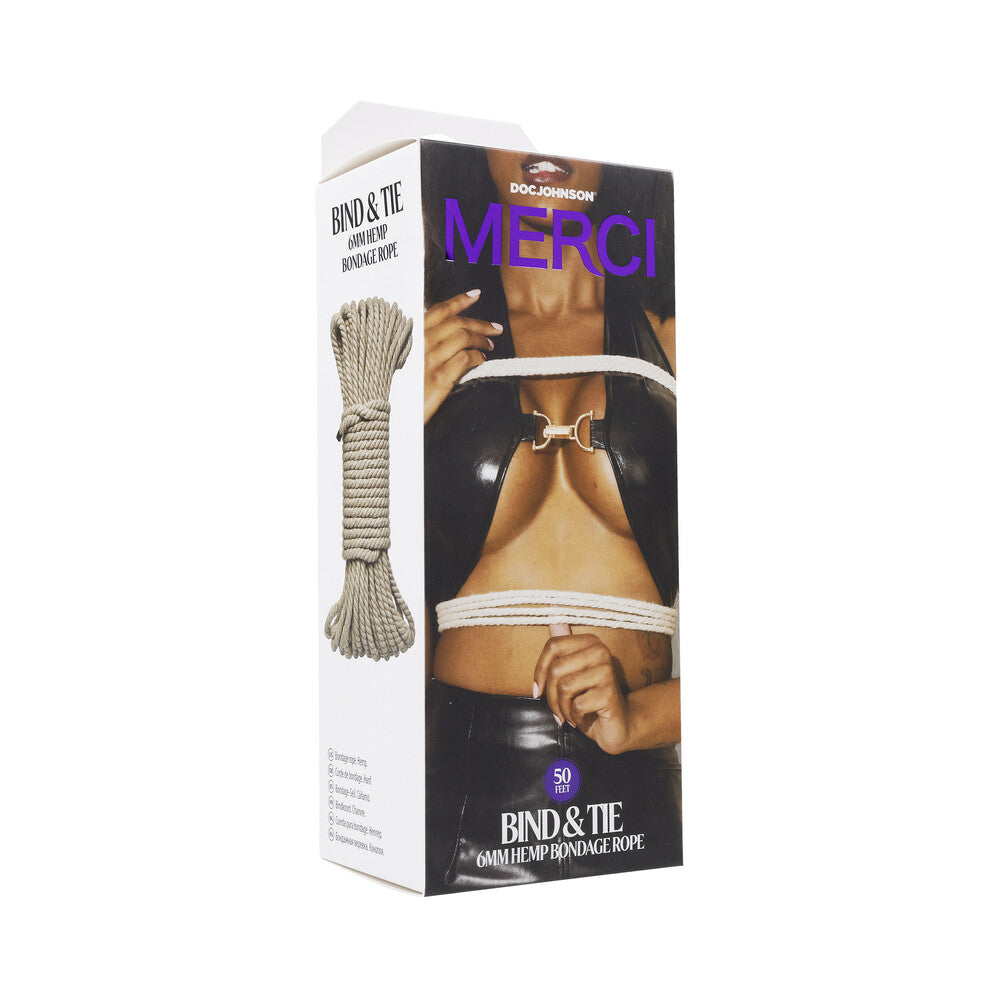 Merci Bind & Tie 6mm Hemp Rope 50ft Natu