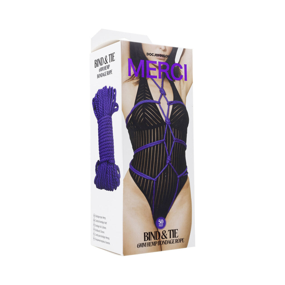 Merci Bind & Tie 6mm Hemp Rope 50ft Viol