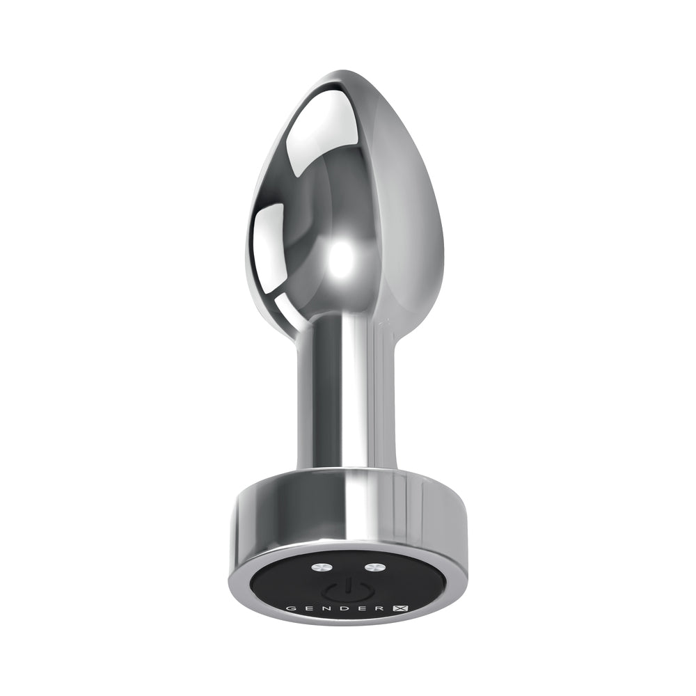 Gender X Rockin' Metal Plug Mini Rechargeable Vibrating Anal Plug Aluminum Silver
