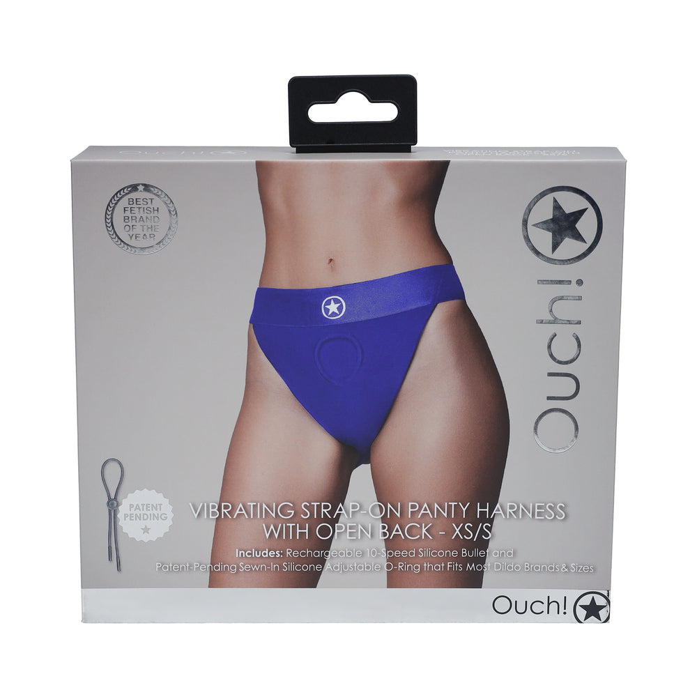 Ouch! Vibrating StraponPantyOpen Bl XS/S