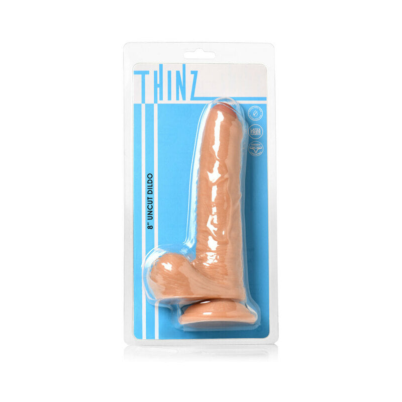 Thinz Uncut Dildo W/ Balls 7.3in Light