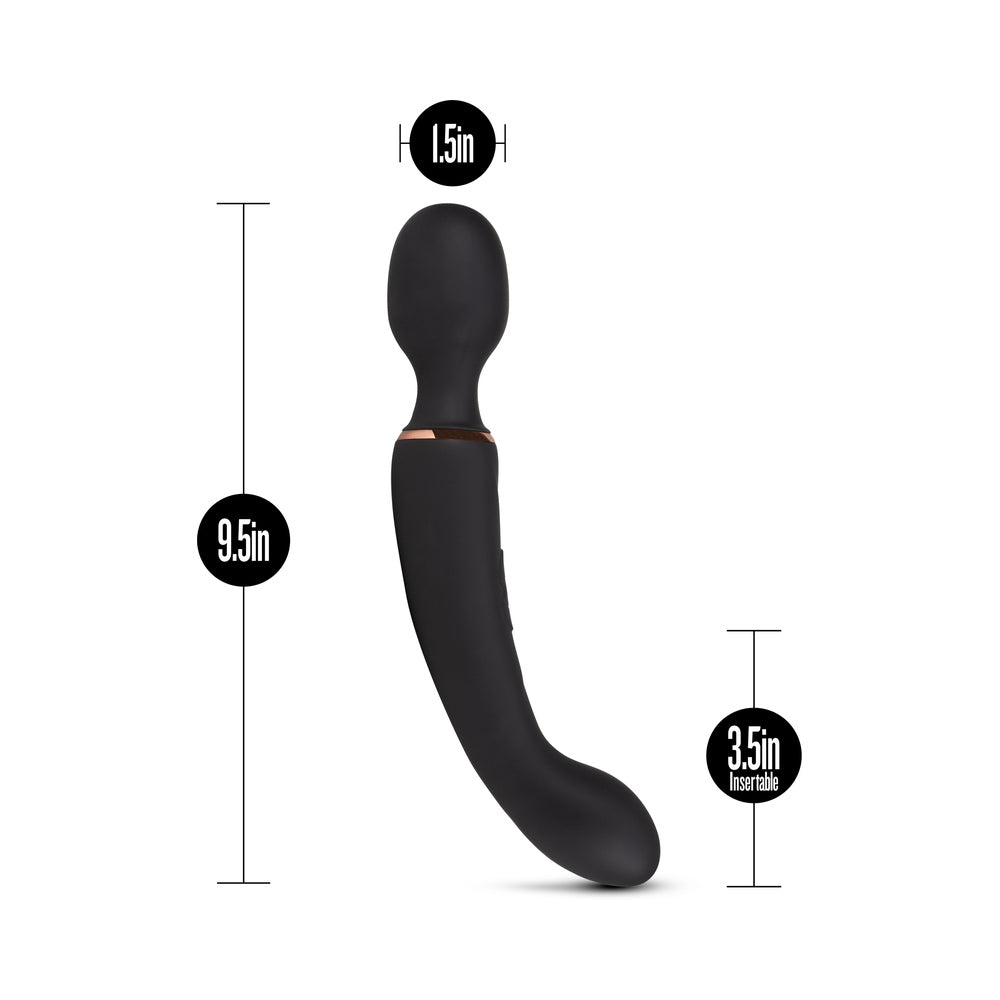 Blush Lush Gia Rechargeable Silicone Dual-Ended G-Spot and Wand Vibrator Black