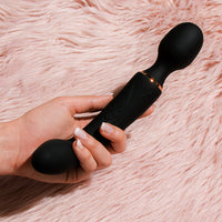 Blush Lush Gia Rechargeable Silicone Dual-Ended G-Spot and Wand Vibrator Black