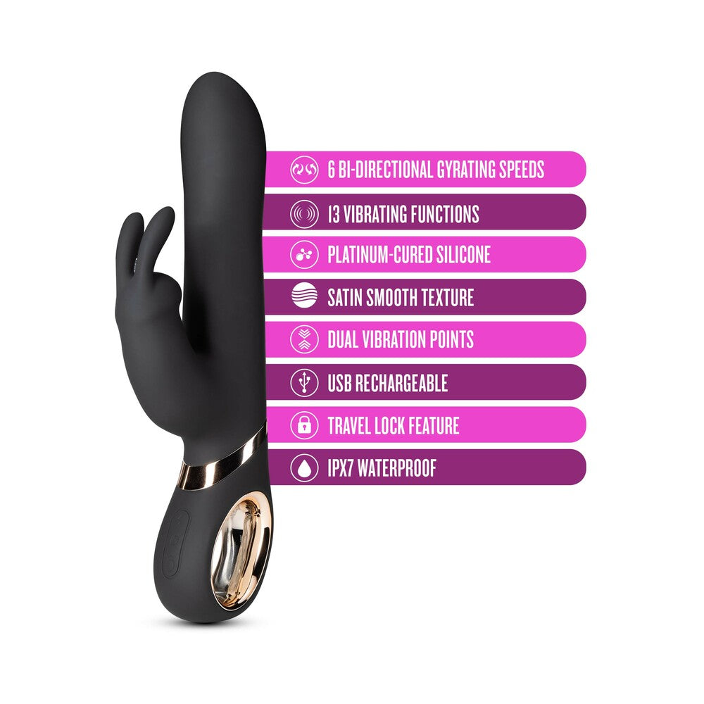 Blush Lush Victoria Rechargeable Silicone Rabbit Vibrator Black