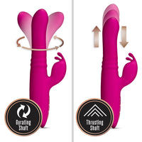 Blush Lush Kira Rechargeable Silicone Thrusting Rabbit Vibrator Velvet