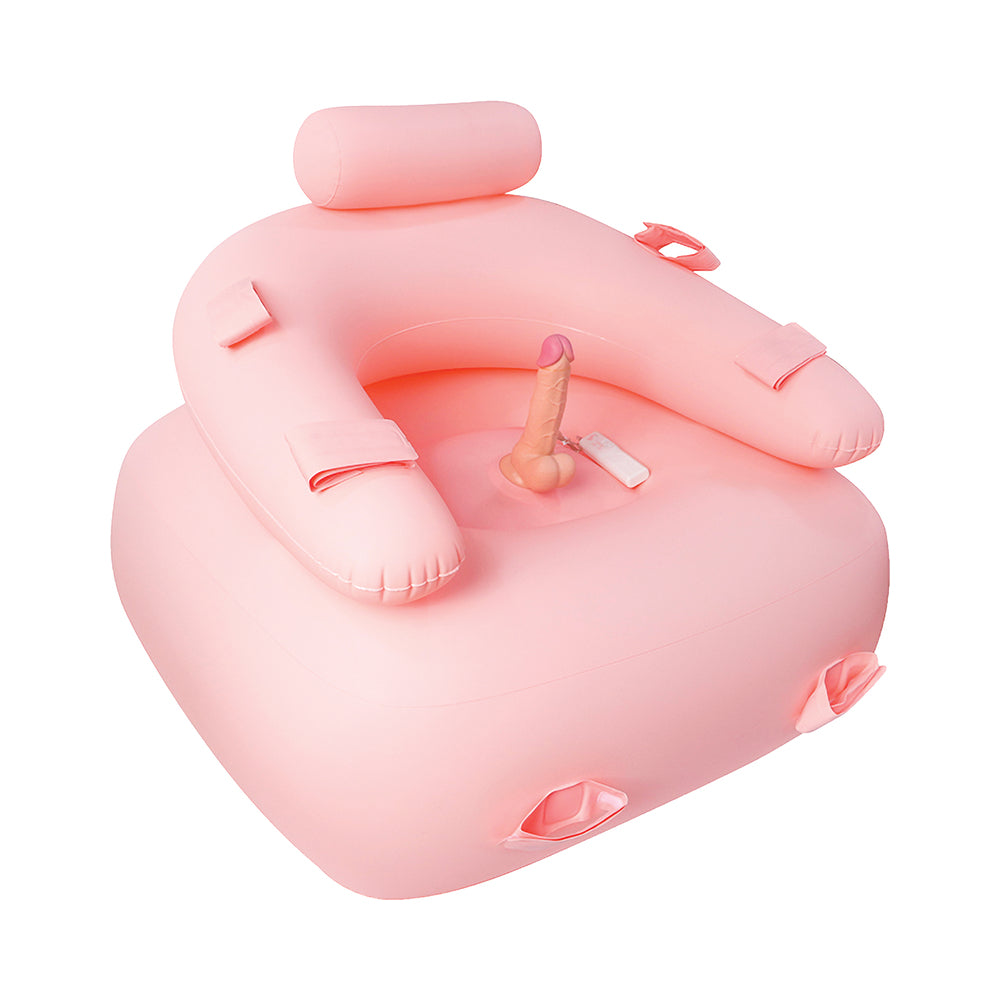 Get Down On It Inflatable Cusion with Wire Controller Dildo and Wrist/Leg Straps