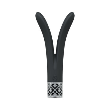 Royal Gems Dueling Queens Silicone Rechargeable Vibrator Black