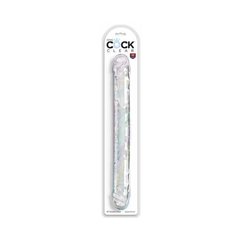 King Cock Double Dildo 18in Clear