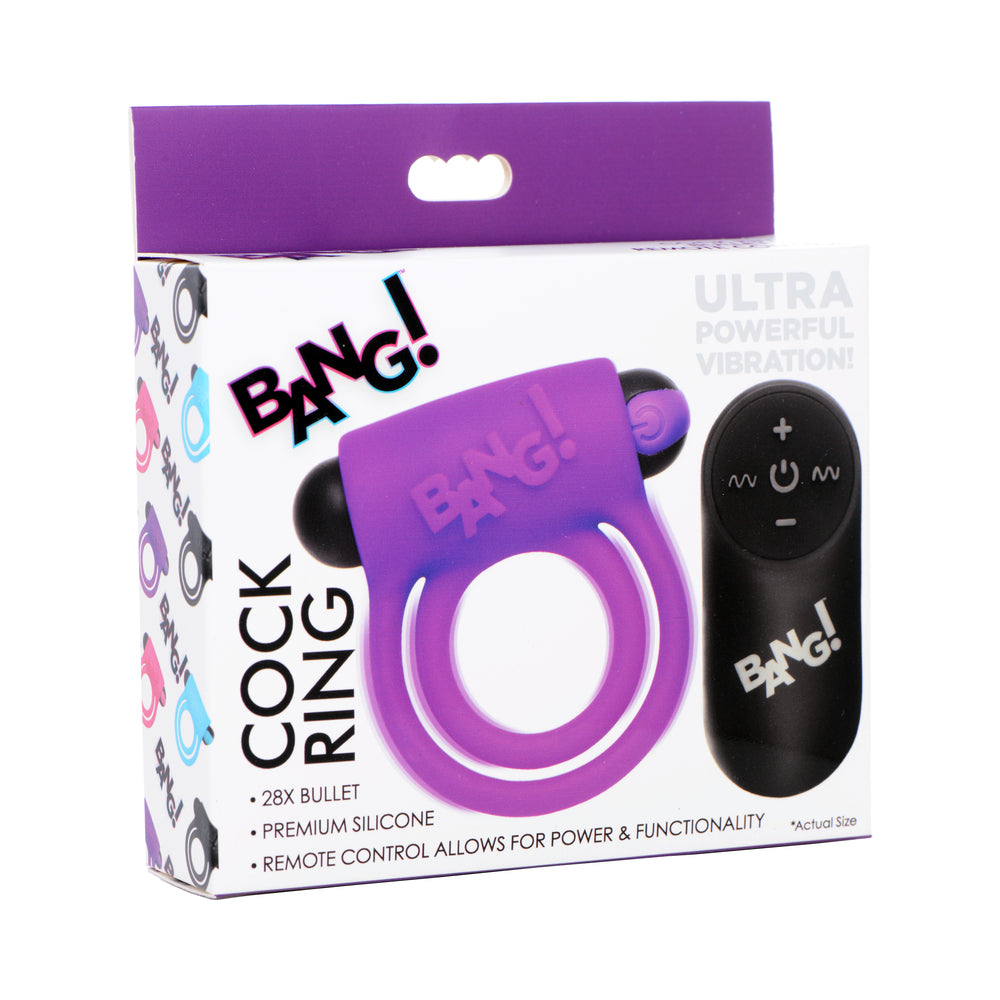 BANG! Silicone Cock Ring & Bullet RC Pur