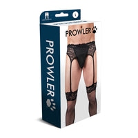 Prowler Lace Garter Set Black Large