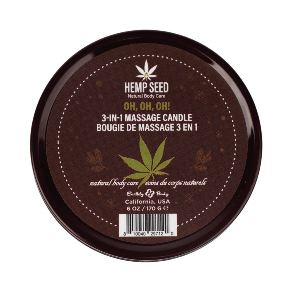 Earthly Body Hemp Seed Holiday 3-in-1 Massage Candle 12-Piece Pre-Pack