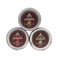 Earthly Body Hemp Seed Holiday 3-in-1 Massage Candle Trio