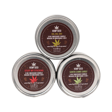 Earthly Body Hemp Seed Holiday 3-in-1 Massage Candle Trio