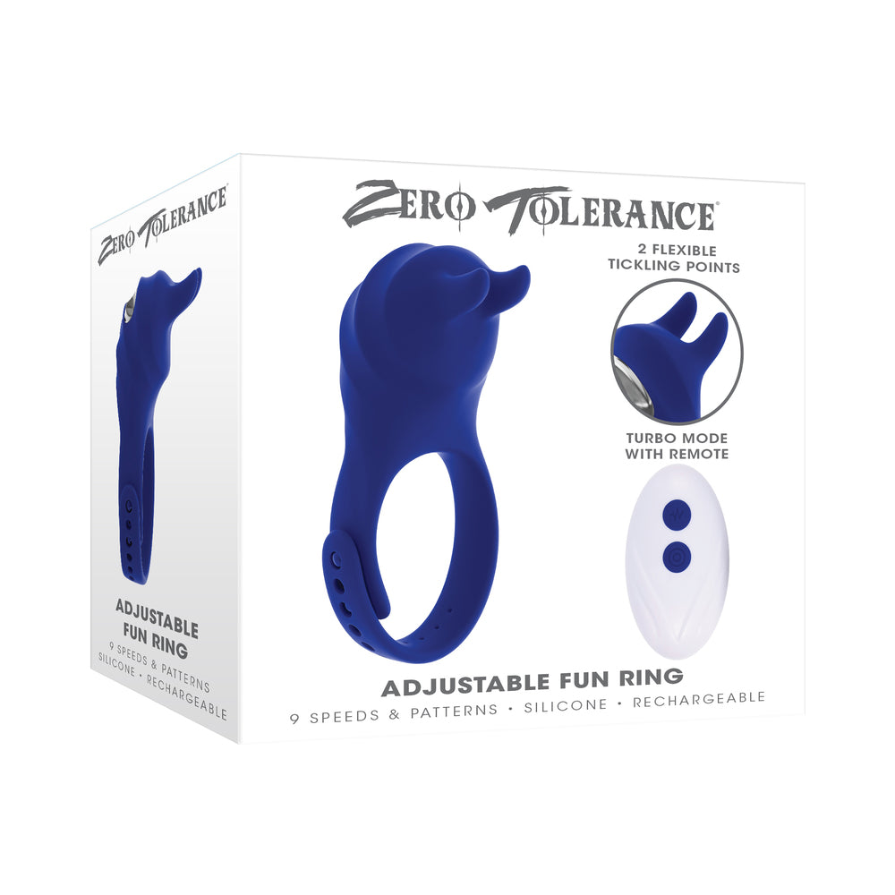 ZT Adjustable Fun Ring Recha Vib W/RC Bl