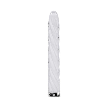 Playboy In A Twist Rechargeable Vibrating Glass Vibe White