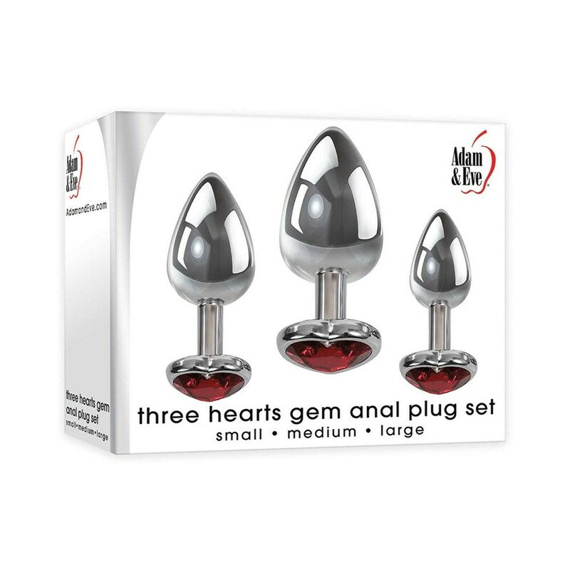 Adam & Eve Three Hearts Gem Anal Plug Set