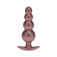 Ouch! Smooth Silicone Beaded Anal Plug 4.6 in. Rose Gold