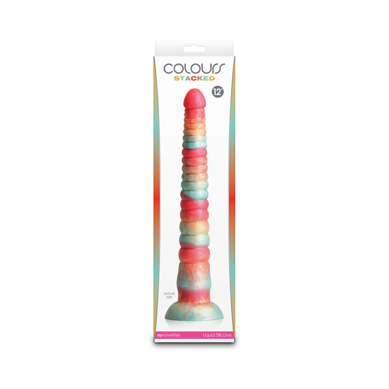 Colours Stacked 12 in. Dildo Red/Gold