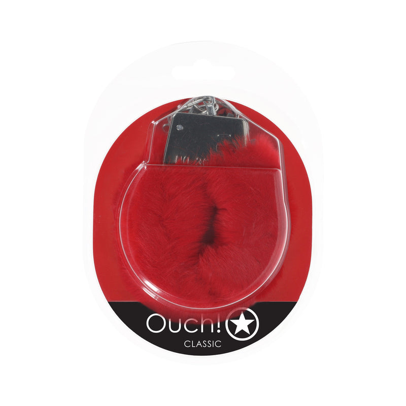 Ouch! Classic Fluffy Handcuffs Red