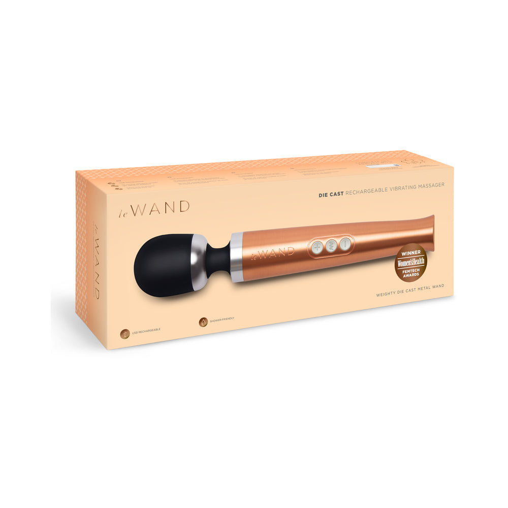 Le Wand Die Cast Rechargeable Wand Vibrator - Rose Gold