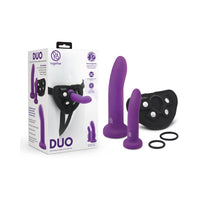 Together Duo 2-Piece 5/7 in. Silicone Dildo & Harness Set Purple