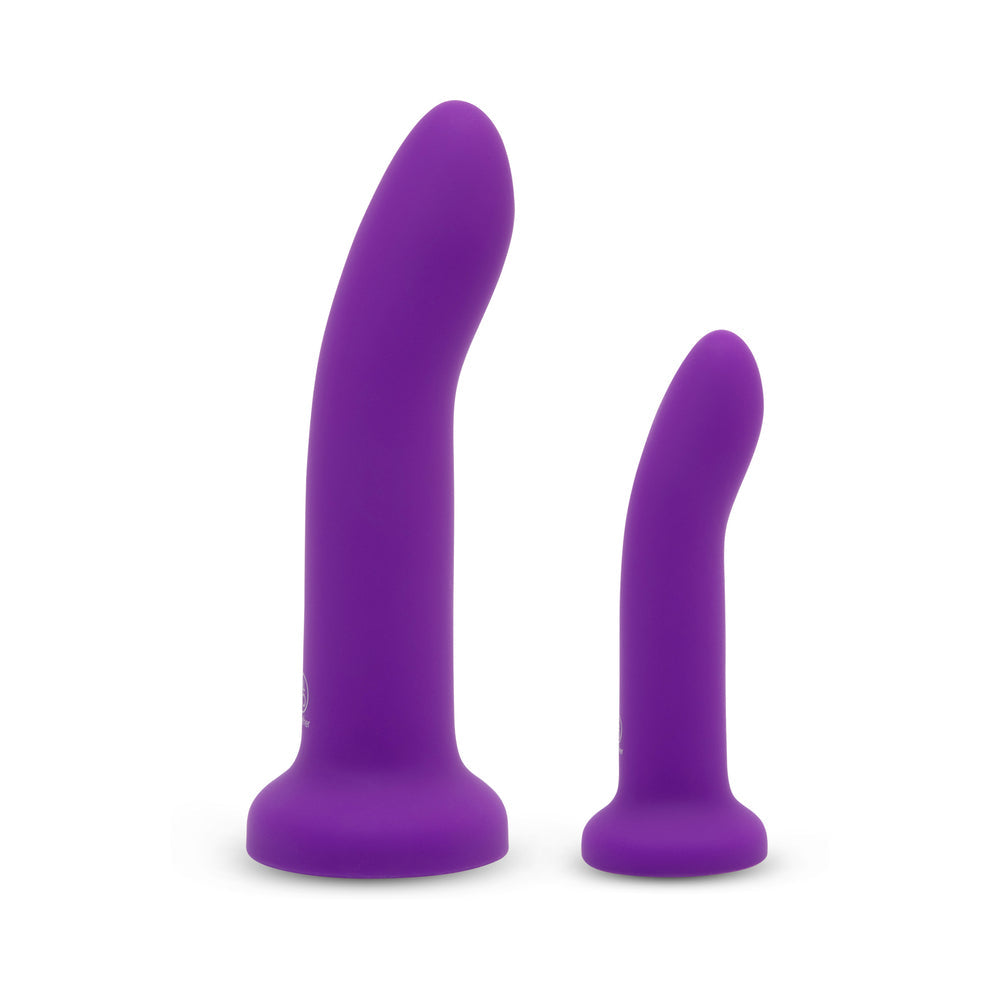 Together Duo 2-Piece 5/7 in. Silicone Dildo & Harness Set Purple