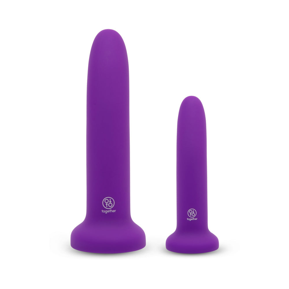 Together Duo 2-Piece 5/7 in. Silicone Dildo & Harness Set Purple