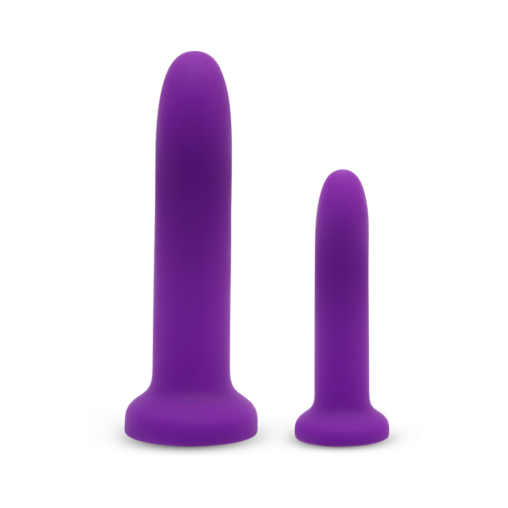 Together Duo 2-Piece 5/7 in. Silicone Dildo & Harness Set Purple