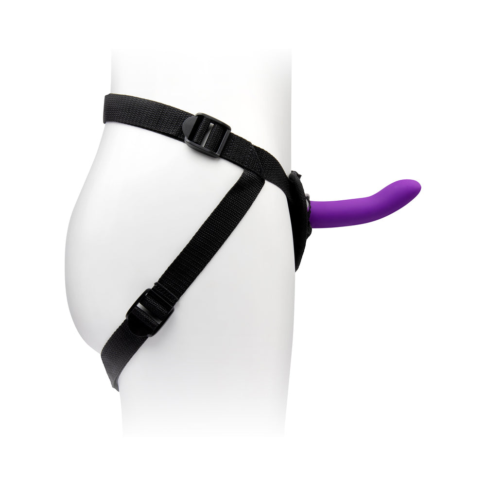 Together Duo 2-Piece 5/7 in. Silicone Dildo & Harness Set Purple