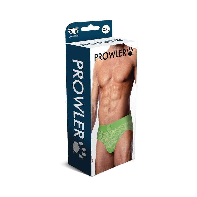 Prowler Lace Open Back Brief Neon Green 2XL