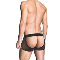 Prowler RED Fishnet Ass-less Trunk - Black, Large