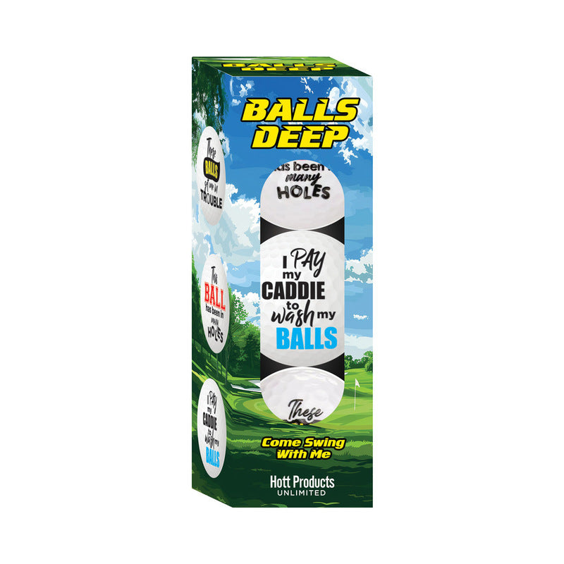 Balls Deep Funny Slogan Golf Balls Assorted 3-Pack