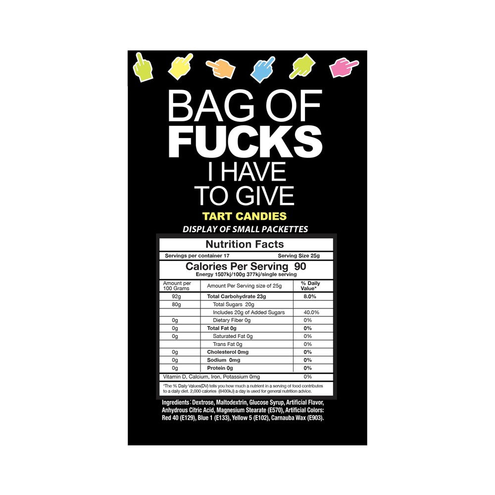 Bag of Fucks I Have to Give Candy - 100pc Display