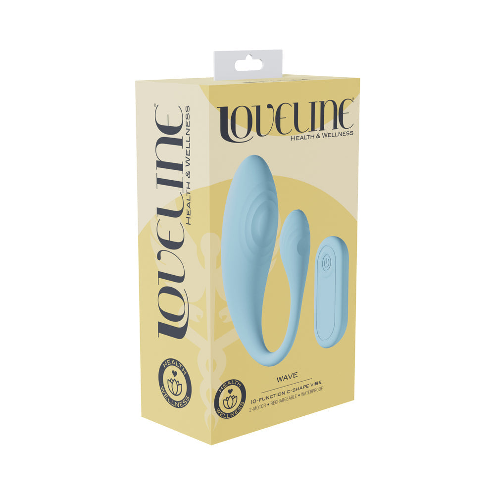 Wave C-Shape G-Spot Vibrator - Remote Control - Blue