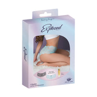 Magic Silk Pheromone Panties Split Crotch Lace Boy Short 2-Pack Aqua/Black L/XL